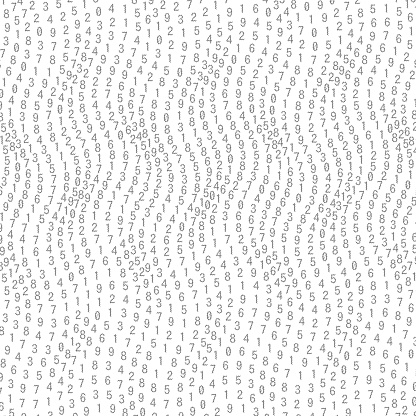 Pattern of digits 0 to 9. Distorted in three dimensions making waves. Each number is its own shape making transforms easy and flexible.