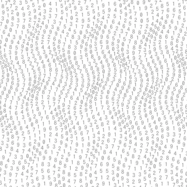 Vector illustration of Pattern of random digits. Distorted in three dimensions