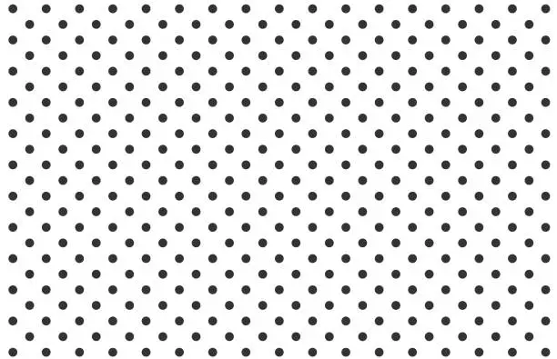 Vector illustration of Seamless black dots - white background - vector Illustration