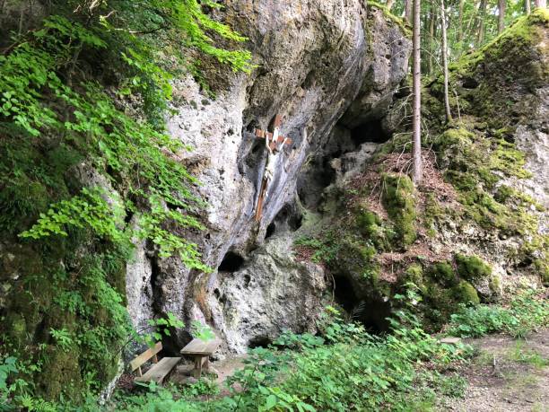 Rock Jungfernsprung at Dahn, Wasgau, Palatinate Forest, Rhineland-Palatinate, Germany 2017