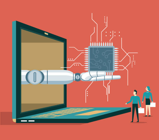 ilustrações, clipart, desenhos animados e ícones de microchip - semicondutor