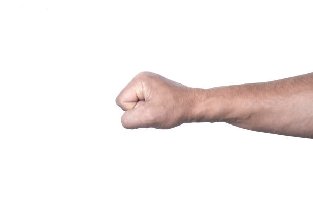 istock Male fist isolated on white background. 1330401159