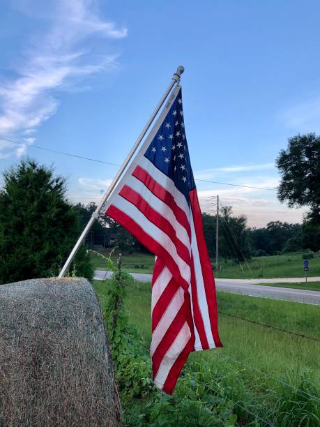 istock American flag rural 1330401223