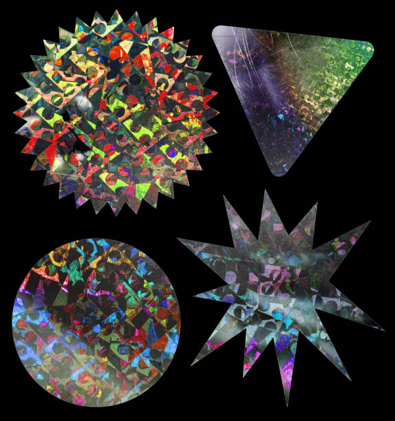 cool metallic holo stickers on black with scratches and cuts
