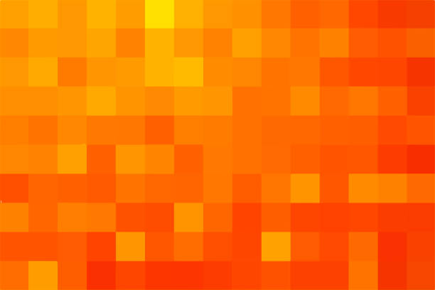 illustrazioni stock, clip art, cartoni animati e icone di tendenza di sfondo arancione pixel astratto. texture geometrica oro dai quadrati. illustrazione vettoriale - techno backgrounds textured yellow