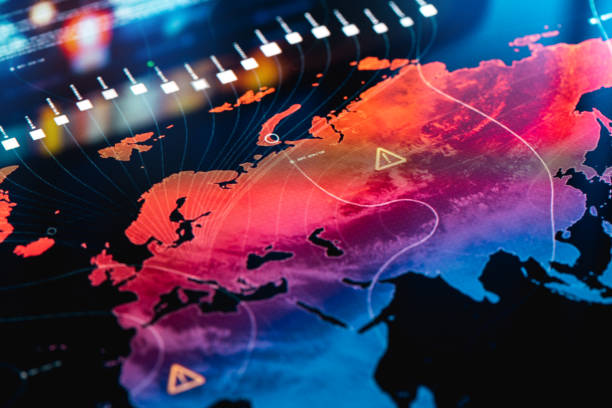 infografías del mapa del calentamiento global - cambio climático fotografías e imágenes de stock