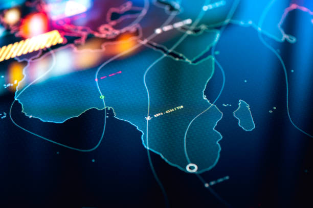 istock Map of Africa on digital Display 1330405402