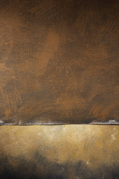 istock Abstract painted canvas or wall background texture. Artistic brown surface of wall 1330410442