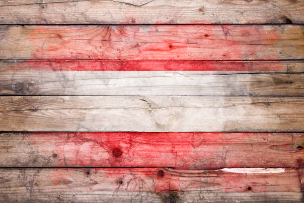 istock Austrian flag on wooden boards 1330411472
