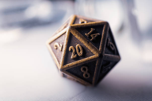istock Close-up of a metallic d20 1330411841