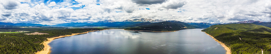 Large Dimension Panorama of Aerial View of Mt Elbert Colorado