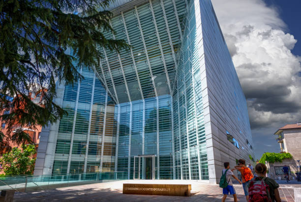 Rome, October 29, 2024, National Museum of the 21st Century: The Maxxi is a modern museum of contemporary art of the 21st century. The landscaped square in front of the museum is also popular with residents of the arrondissement.