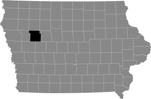 Ilustración de Mapa De Ubicación Del Condado De Sac De Iowa Ee Uu y más