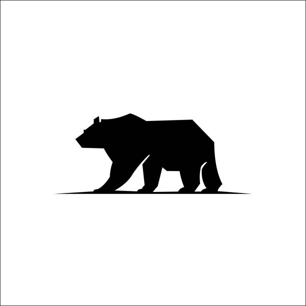 bear silhouette   vector animals,Silhouette of a polar bear bear silhouette   vector animals,Silhouette of a polar bear bear icons stock illustrations