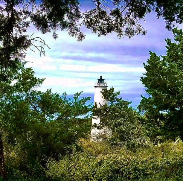 Lavender evening Ocracoke Lighthouse ocracoke island stock pictures, royalty-free photos & images