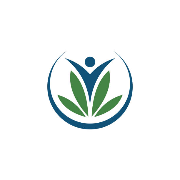 healthy life logo vektorvorlage - wohlbefinden stock-grafiken, -clipart, -cartoons und -symbole