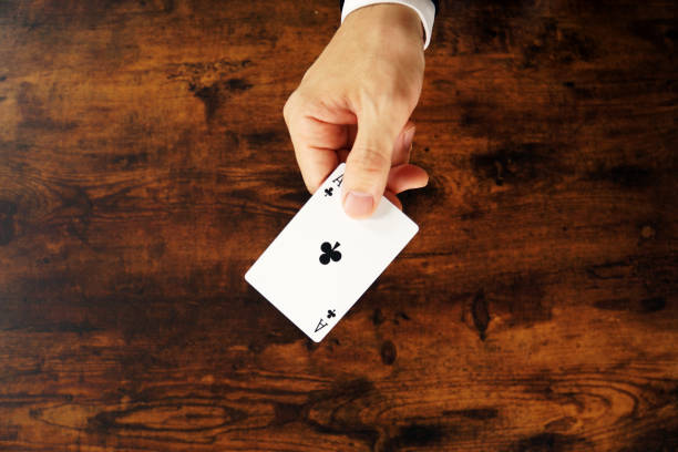 Close up of ace of clubs