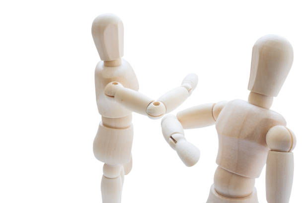 istock A drawing doll that touches the elbow as a countermeasure against infectious diseases 1330468768