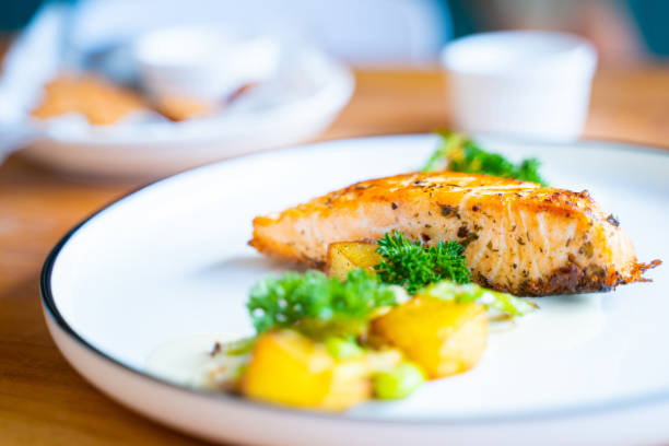 istock grill salmon steak with salt 1330477181