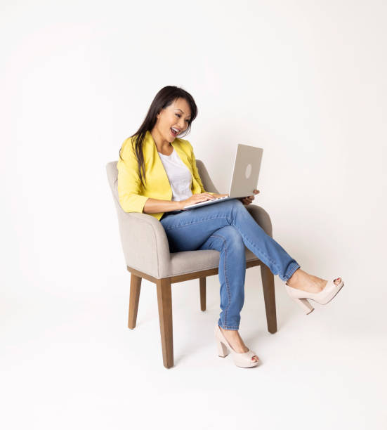 istock Stylish Woman On White Background 1330477389