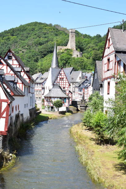 istock Ez river in medieval village Monreal one week after the summer flood 1330491484