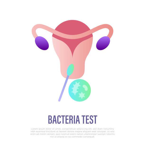 Bacteria test for uterine flat gradient icon. Gynecology. Diagnostics of infection. Vector illustration. Bacteria test for uterine flat gradient icon. Gynecology. Diagnostics of infection. Vector illustration. genital herpes stock illustrations
