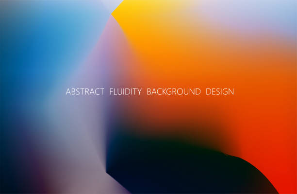 абстрактный фон текучести цветового градиента для дизайна - fluidity liquid blue wave stock illustrations