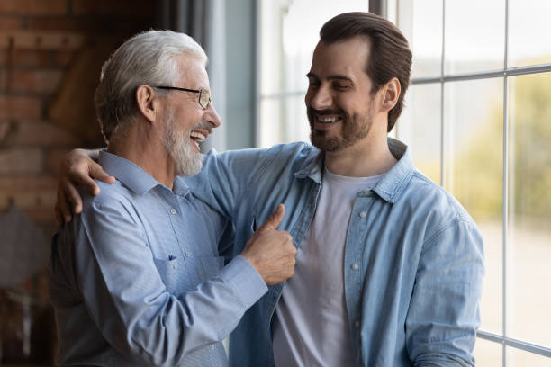 istock Happy proud mature older father expressing approval 1330499332