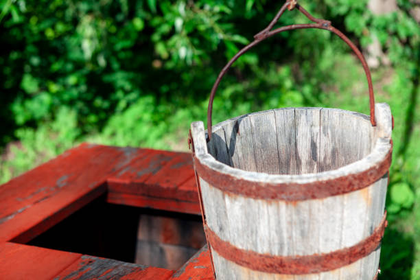Well Wooden bucket for water