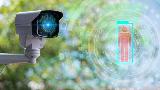 istock IP CCTV camera or surveillance system hi-technology install to show detection software on security camera system people in box signal  with blur  graphics background. 1330503043