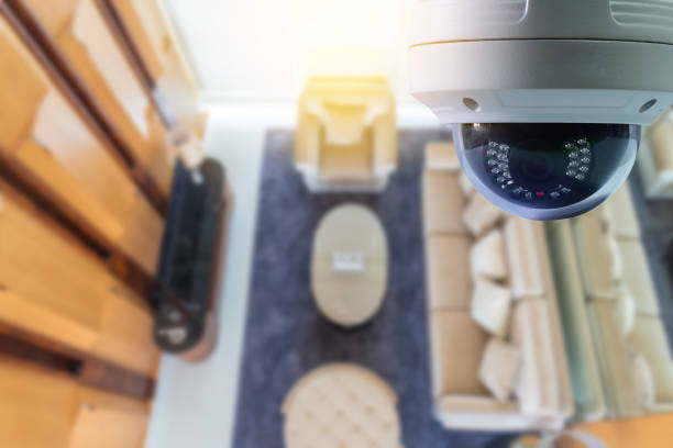 istock ome CCTV infrared camera is technology 4.0  install signal home security system aDnd monitoring  by smart phone all time , around the world by high speed internet 1330504099