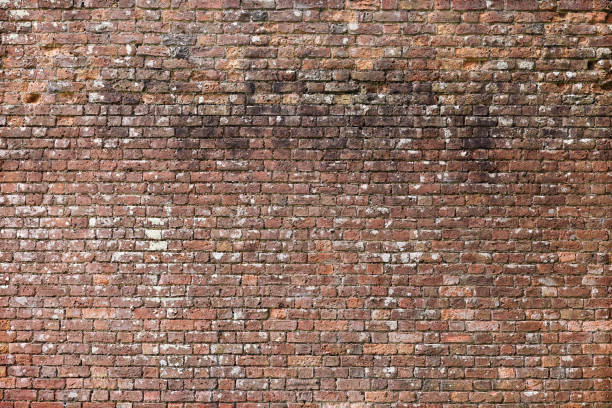 sfondo muro di mattoni rossi - retro revival pattern masonry old foto e immagini stock