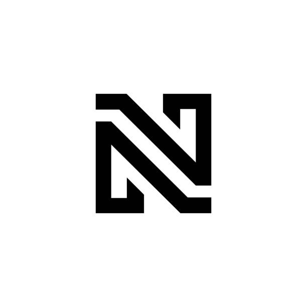 이니셜 n 로고 추상 템플릿 로고 - letter n stock illustrations