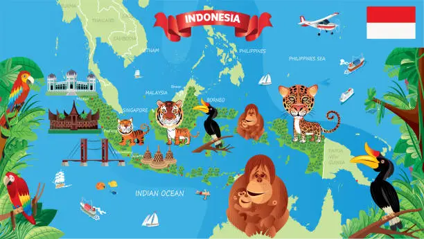 Vector illustration of Indonesia map