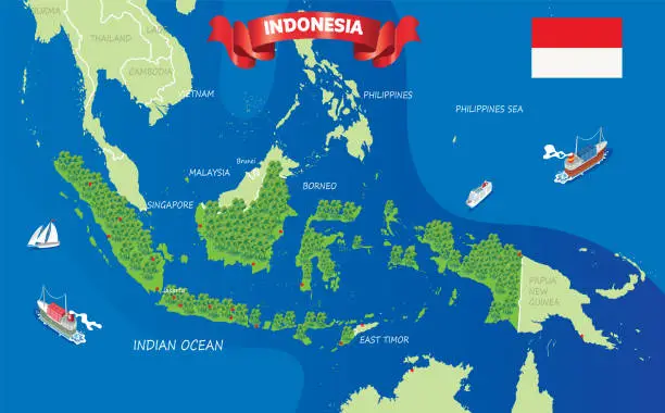 Vector illustration of Indonesia map
