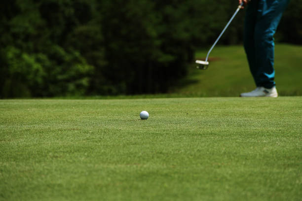 istock Golfers are putting golf in the evening golf course 1330510825