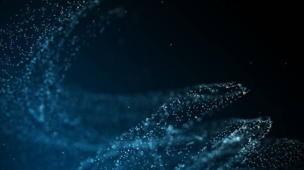 istock Abstract particle vortex. Futuristic dynamic wave moving in space. Illustration with explosion of data. 3d rendering. 1330513986