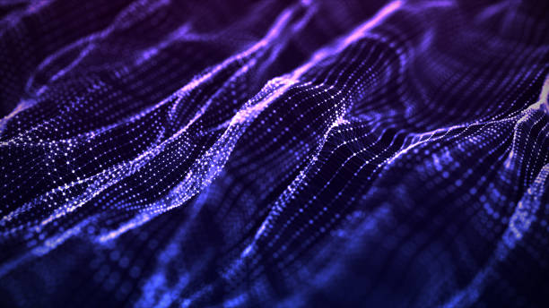 istock Abstract background with glowing particles. Digital moving wave. Futuristic illustration with explosion of data. 3d rendering. 1330514004