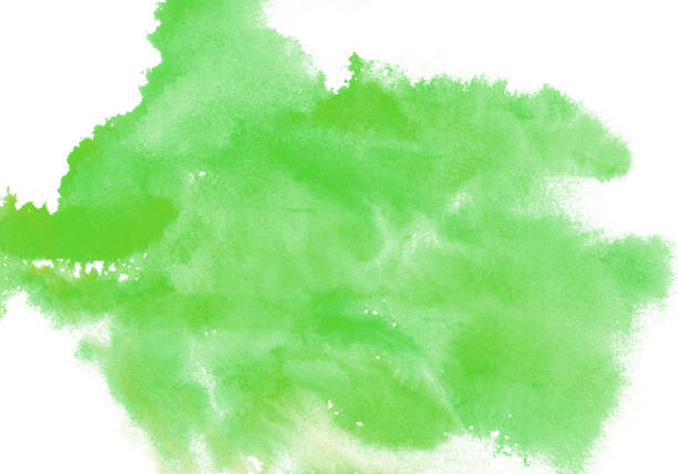istock Bright green watercolor hand painted background isolated on white background 1330516625