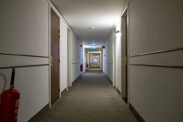 istock long hallway in a business hotel 1330516688