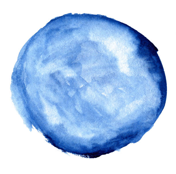 istock Abstract blue watercolor splash stroke on white background 1330517216