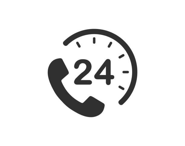 24/7 Service open 24 h hours a day and 7 days a week icon. Shop support logo symbol sign button. Vector illustrator image. Isolated on white background. 24/7 Service open 24 h hours a day and 7 days a week icon. Shop support logo symbol sign button. Vector illustrator image. Isolated on white background. central european time stock illustrations
