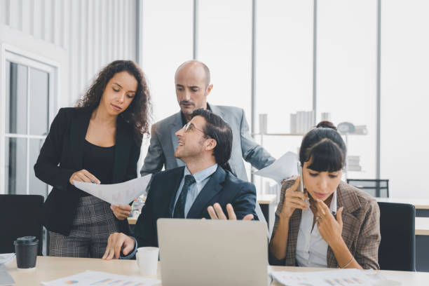 istock Business group people discussing and working in modern office, People teamwork collaboration concept 1330519314