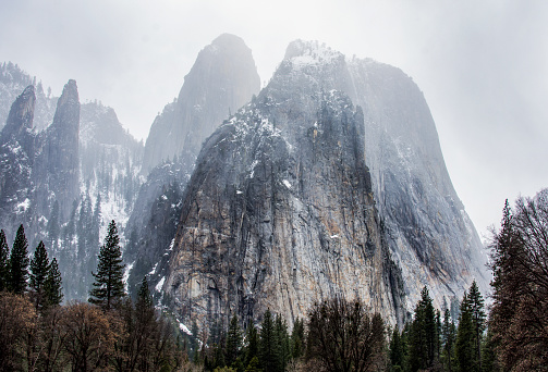 A winter storm moves in on Yosemite Valley.