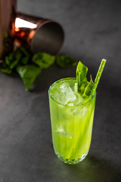 istock refreshing and light basil summer cocktail with ice cubes 1330537214
