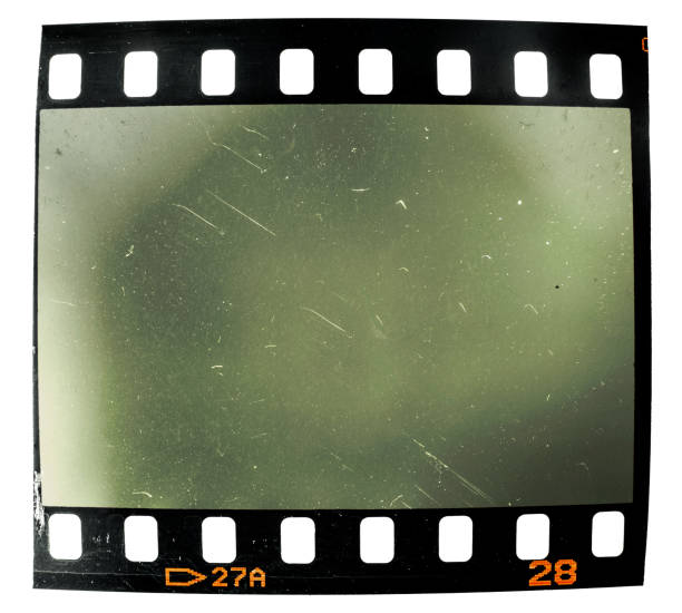 istock single 35mm film frame on white background. 1330538039
