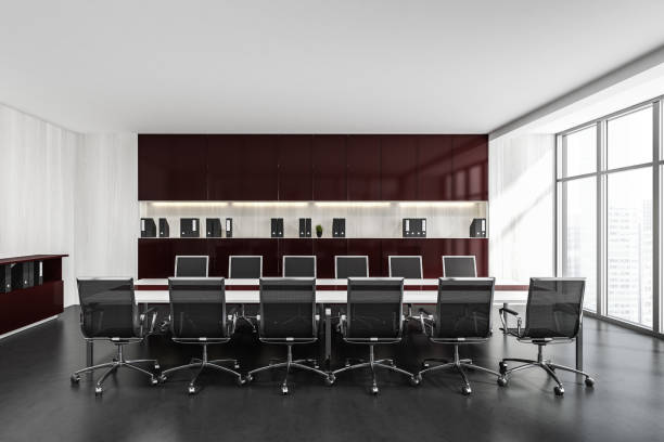 istock White and brown panoramic office meeting room 1330538426