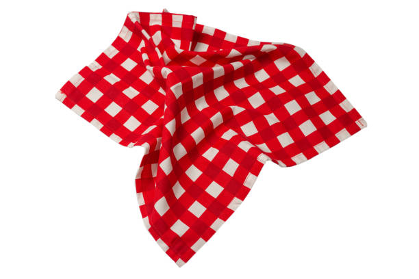 istock Red napkin isolated on white background. 1330539820
