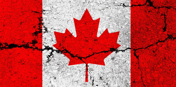 istock Canadian Flag on Cracked Wall 1330539980