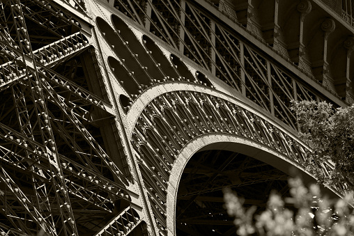 Eiffel Tower in Paris. Fragment